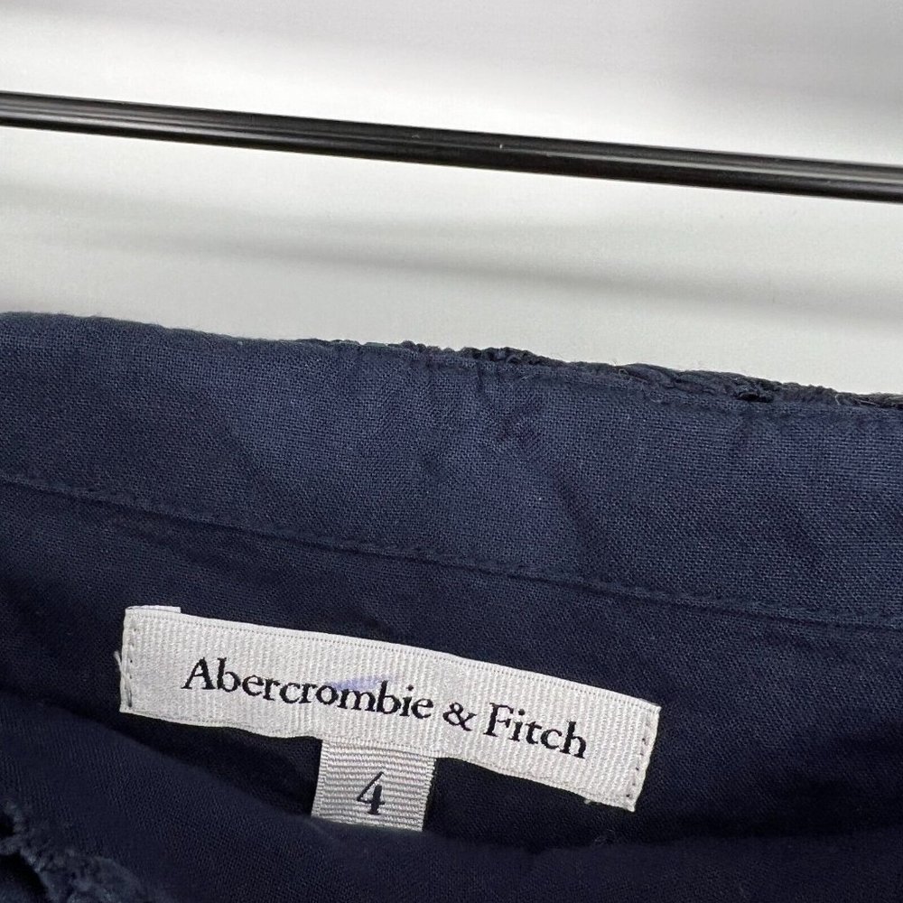 Abercrombie & Fitch Skirt Navy Blue Embroidered Crochet Mini - Picture 2 of 10
